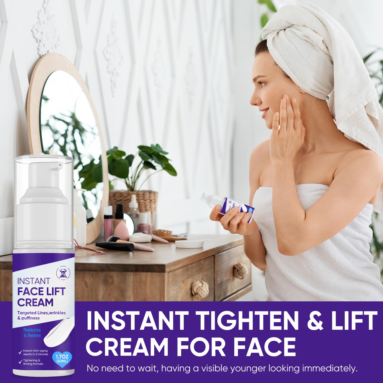 SCOBUTY Instant Face Lift Cream, Skin Tightening Cream for Face