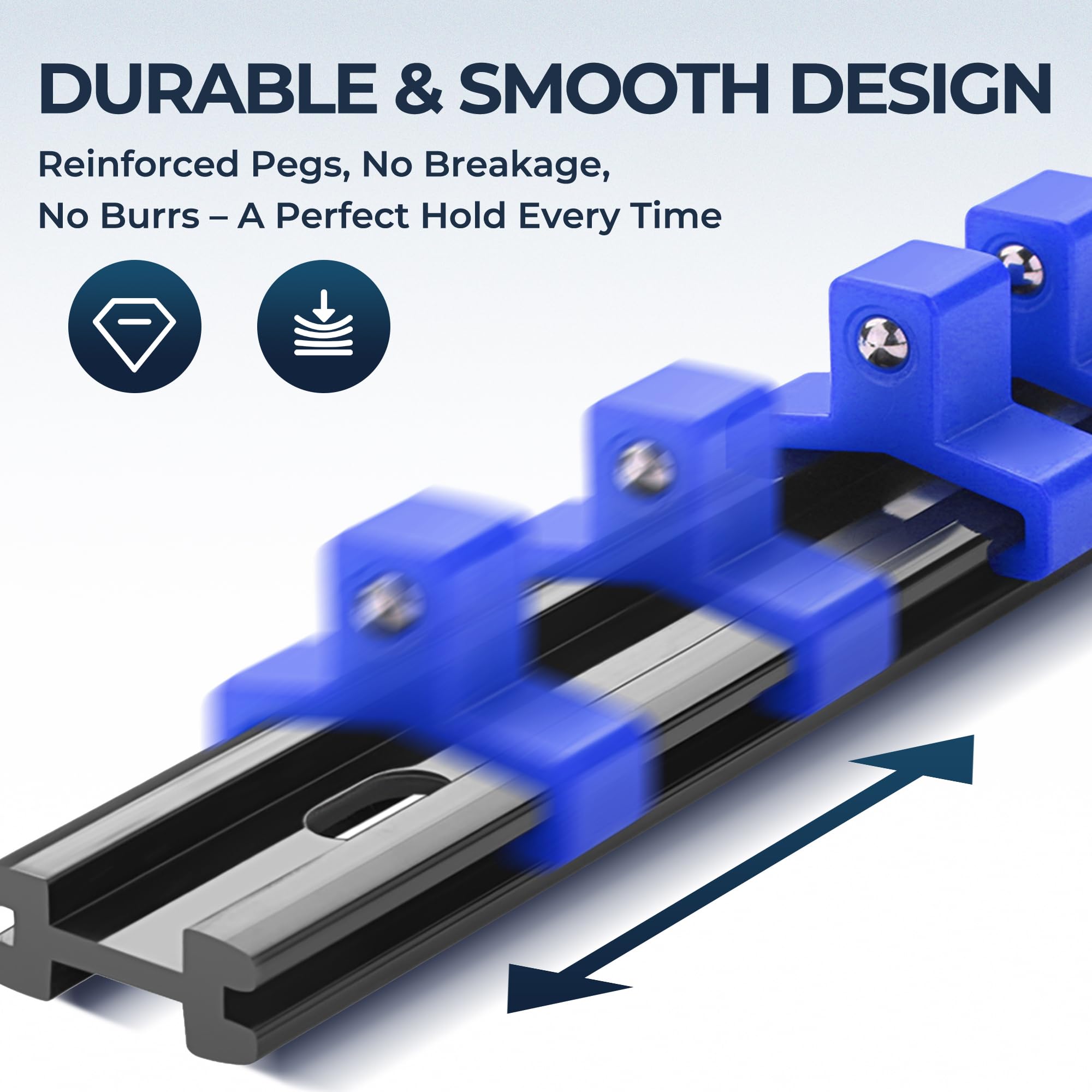 Reniteco 9-Piece Socket Organizer Set - 1/4-Inch x 48 Clips, 3/8-Inch x 45 Clips, 1/2-Inch x 36 Clips, Heavy Duty ABS Socket Holder, Premium Quality Socket Clip Rail Holder for Tool Box Drawer