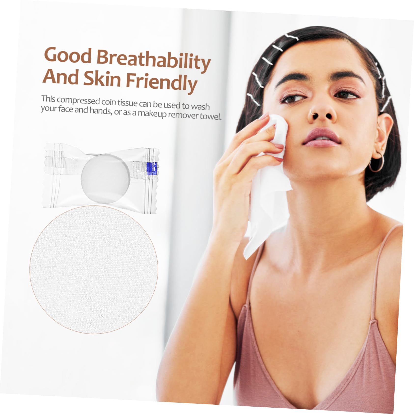 DEARMAMY Compressed Towel Tablets Mini Coin Tissue Disposable Face Towels Quick Absorbent Compact Travel Outdoor Sports Home Use - Image 2