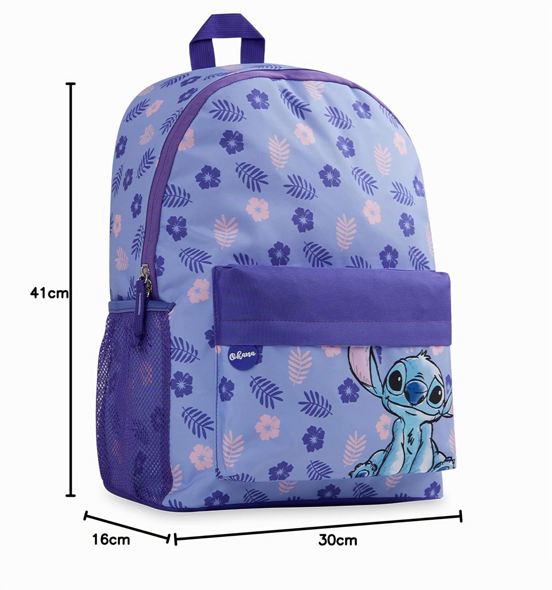Disney Stitch Zaino Bambini Stitch Zainetto Scuola Elementar Zaino Scuola, Zaini Per Scuola Sport Viaggi (Viola)