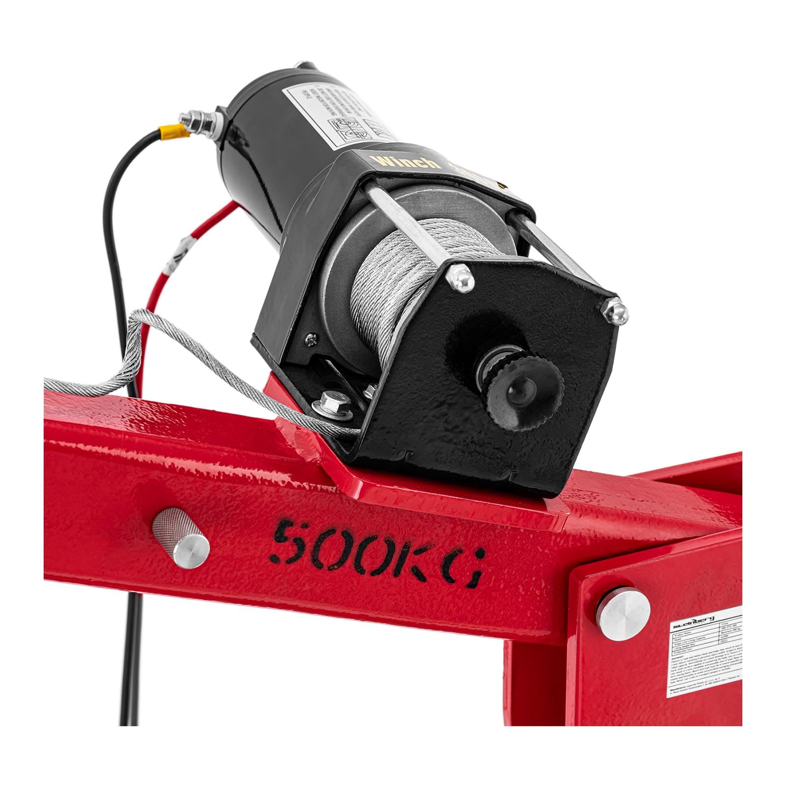 Steinberg Systems SBS-PTC-500 Gru di carico con verricello da 12 V 800 kg 360° gru pick-up con verricello elettrico gru verricello
