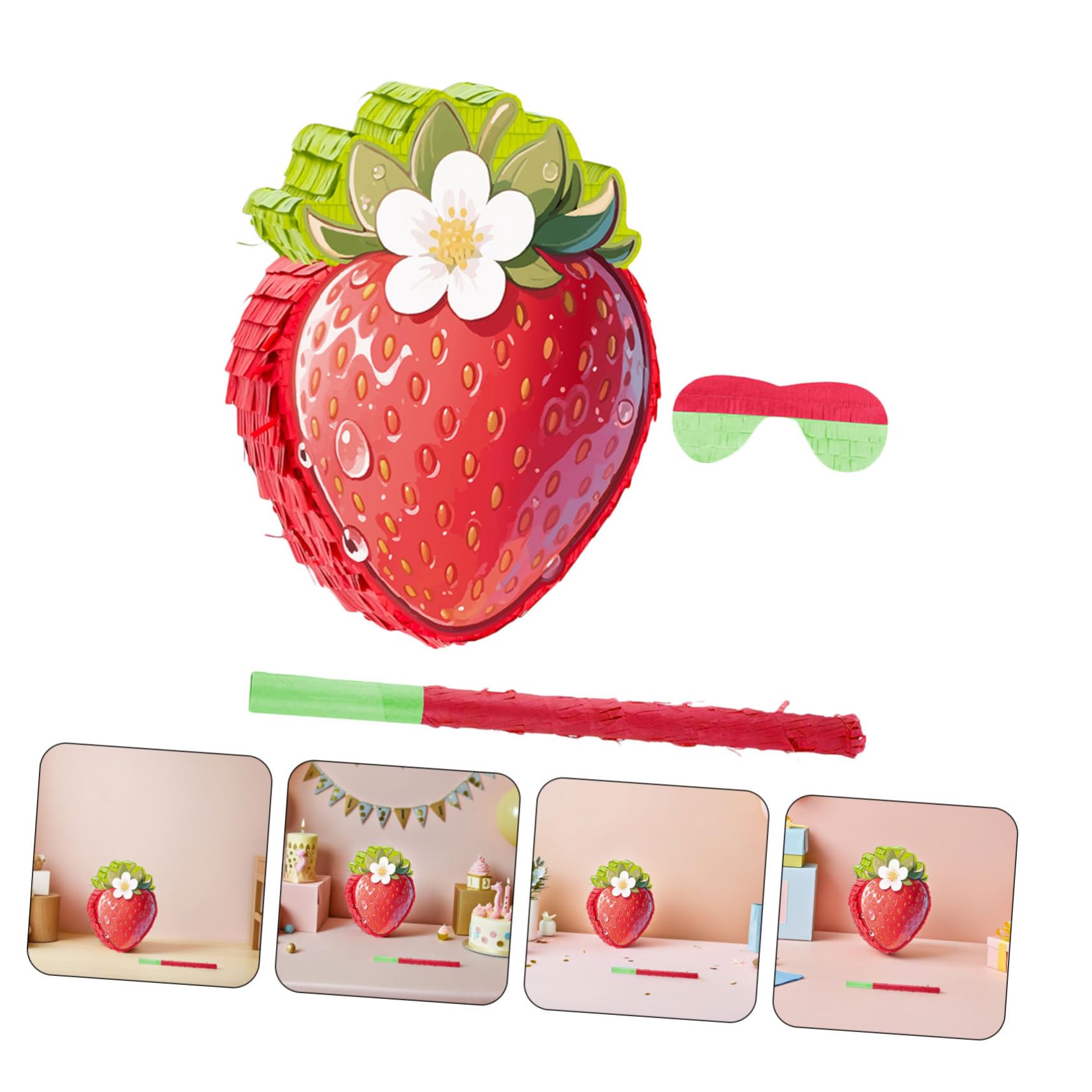 POPETPOP Pinata de para Cumpleaños con Diseño Resistente de Cartón y Papel Crepé Incluye Colgador y Abertura para Rellenar para Fiestas Infantiles y Temáticos de Verano