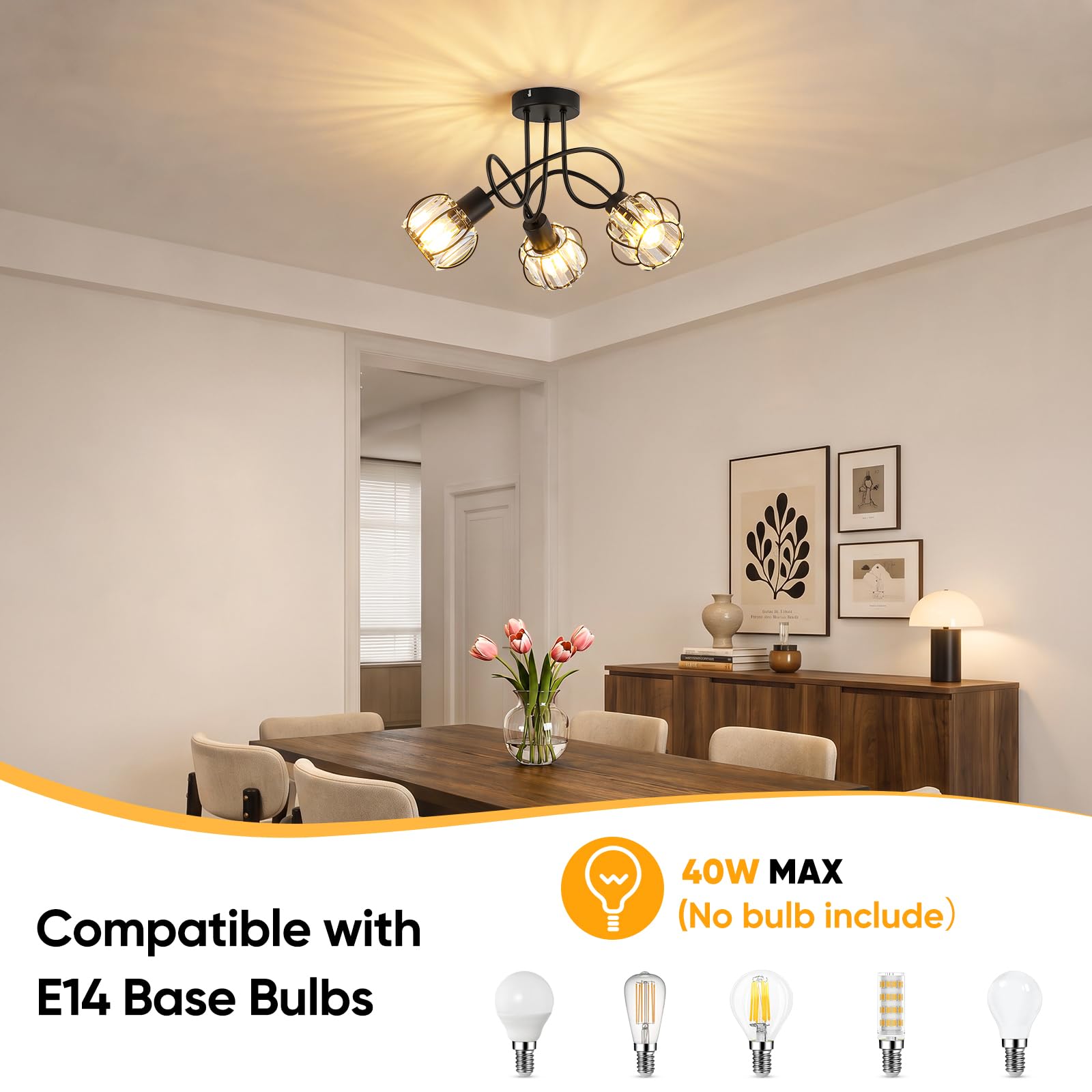 Plafonnier Spot, E14 3 Spots de Plafond Luminaire 4799908
