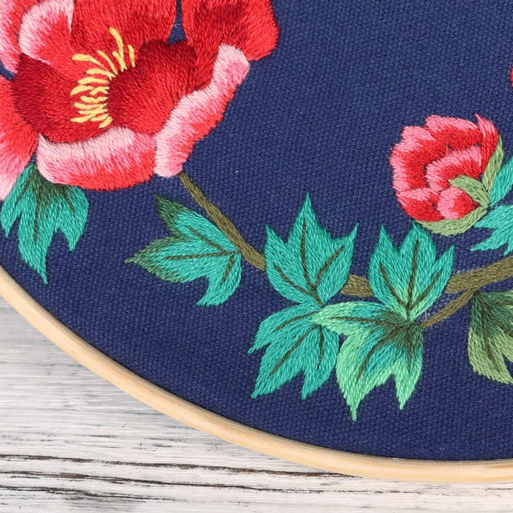 YOUYOUTE Embroidery Kits with Pattern for Beginners Starter (Peony)