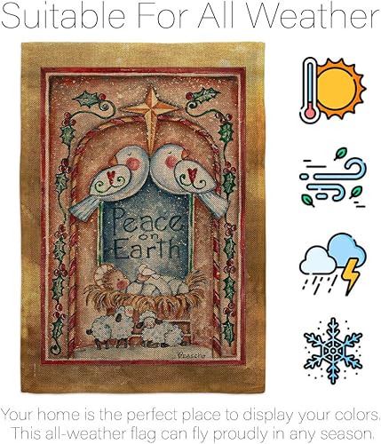Miniatura 6 de Breeze Decor Bandera de jardín con paloma de paz en la tierra, para invierno, tres reyes religiosos, santas familias, temporada de invierno,