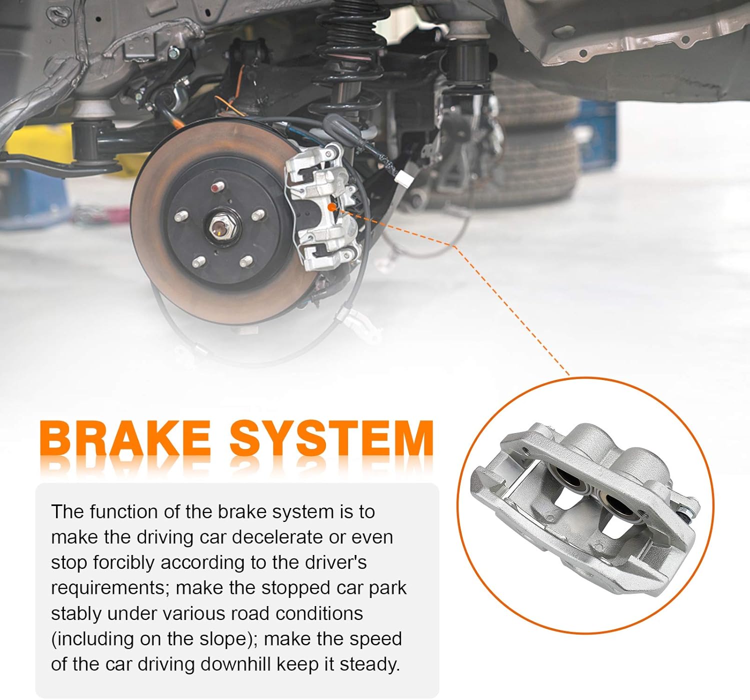 DRIVESTAR 18B5055 Left Front Brake Caliper for Chrysler Aspen 2007-2009, 2009-2010 for Dodge Dakota, 2007-2009 for Dodge Durango, 2009-2010 for Dodge Ram 1500, 2011-2015 Ram 1500, 2011 Ram Dakot
