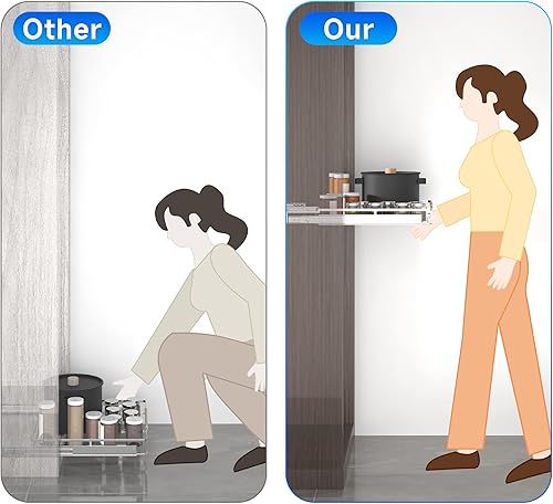 Miniatura 6 de Organizador de gabinete extraíble expandible, 23  39.8 pulgadas de ancho x 22.5 pulgadas de profundidad, estantes deslizantes resistentes de altura