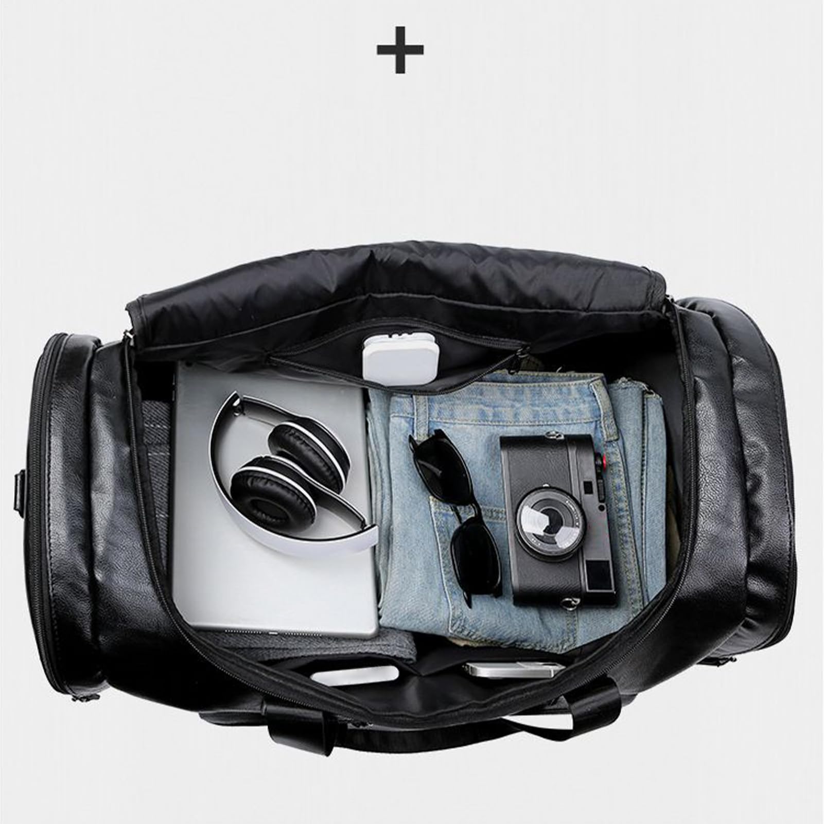 Borse Da Viaggio Duffle Per Uomini Pelle PU Grande Capacità Portatile | Borsa Da Viaggio Per Uomo Per Viaggi Duffel Per Fidanzato Padre Marito Viaggi Weekend Palestra Lavoro Business Scarpe Vestit