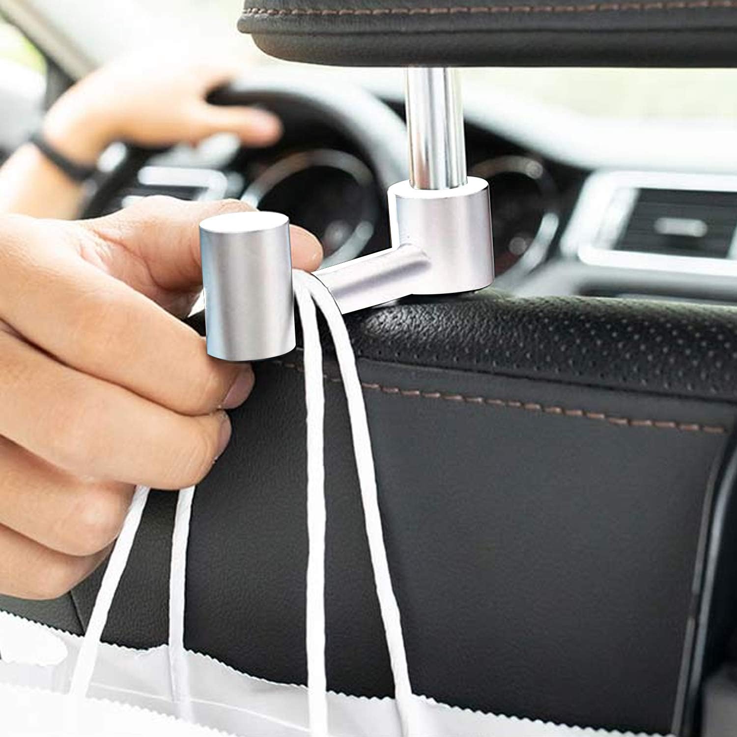 ZLDM Car hooks, Aluminum alloy headrest hook, Car hook that can be