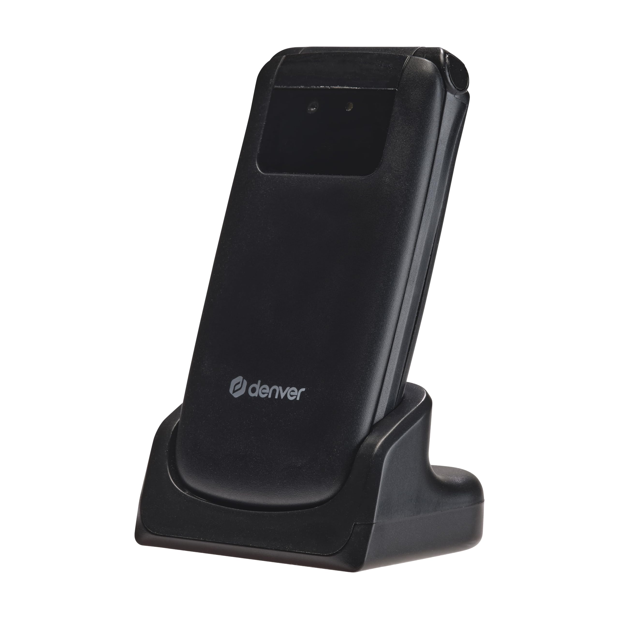 Denver BAS-24800L - Teléfono móvil para personas mayores 4G con estación de carga y botón de emergencia SOS, teclas grandes, sin contrato, volta, Bluetooth, radio FM, linterna, IP54, pantalla a color