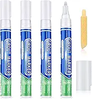 Caneta de parede Argamassa marcadores de pintura de azulejos Argamassa caneta selante para banheiros, cozinha varanda pátio reparo atualização (branco, 4 peças)