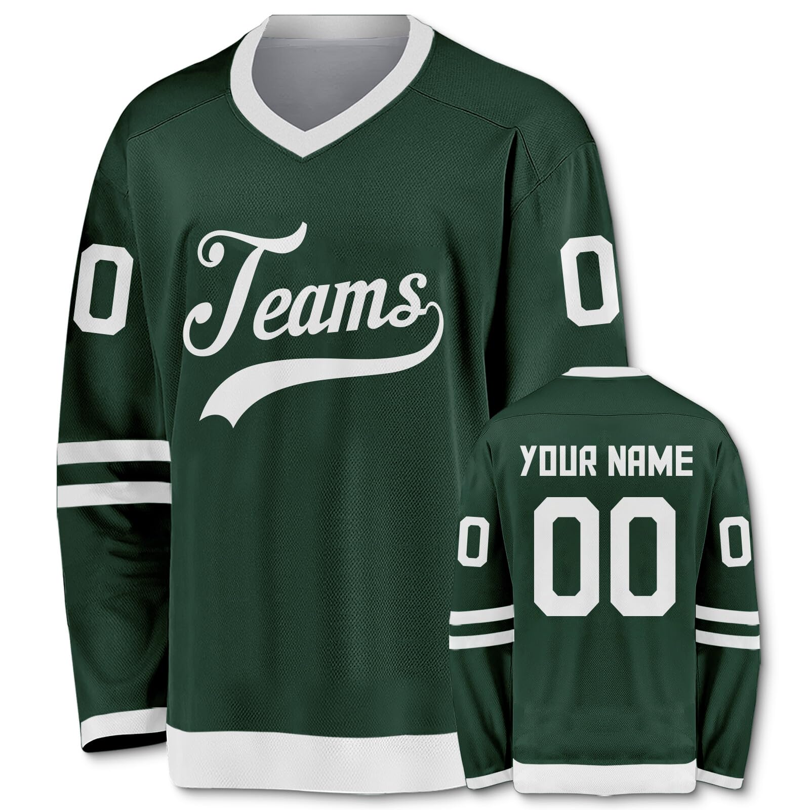 Custom Ice Hockey Jersey Hip Hop Personalized Printed Long Sleeves Hockey Jersey Custom Gift for Men Women Youth Kid