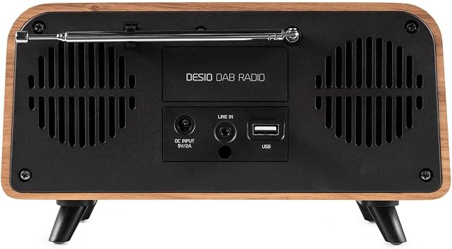 Audizio Desio Retro DAB+ Digital Radio with Bluetooth, FM, USB, 50 Presets, Stereo Speakers, Large 2.4-Inch Colour Display, Vintage Light Wood, Home Audio, Easy Controls