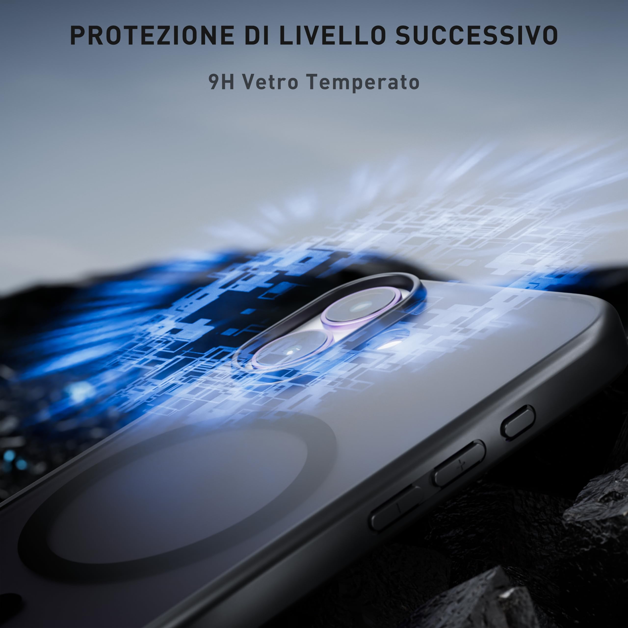 tigratigro Cover Magnetica per iPhone 17, Compatibile con Mag-Safe, Custodia Traslucida Opaca Posteriore Sottile Protettiva Case, Protezione Antiurto di Grado Militare, Nero