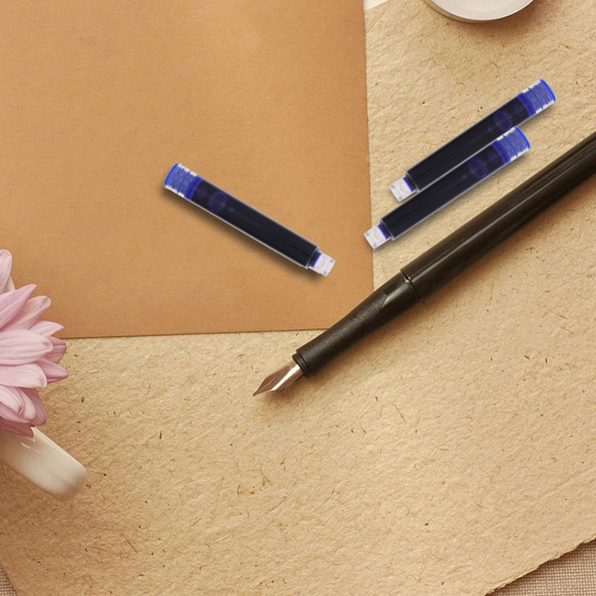 Ricariche Ricariche Pratiche Blu Penna Stilografica 200 Pezzi per Design Ergonomico in Plastica per Scrittura Scolastica e Ufficio
