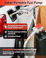Vista 2 de Saker Bomba de transferencia de combustible alimentada por batería, bomba de combustible portátil automática con parada automática, manguera extra