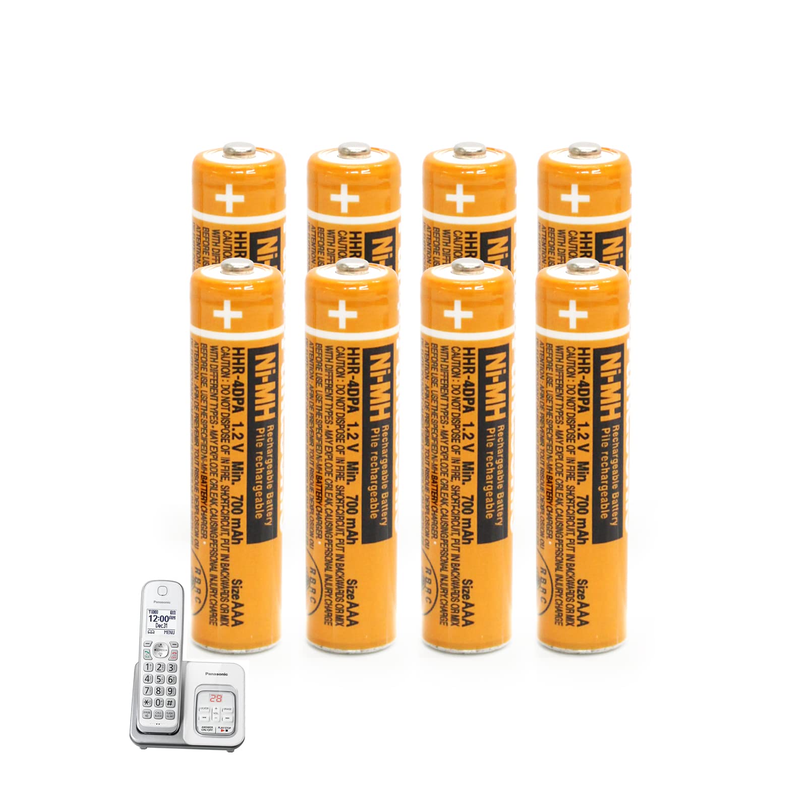 HHR-65AAABU NI-MH AAA Rechargeable Battery for Panasonic 1.2V 630mah 6PCS NiMH AAA Batteries for Panasonic Cordless Phones, Electronics, Remote Controls