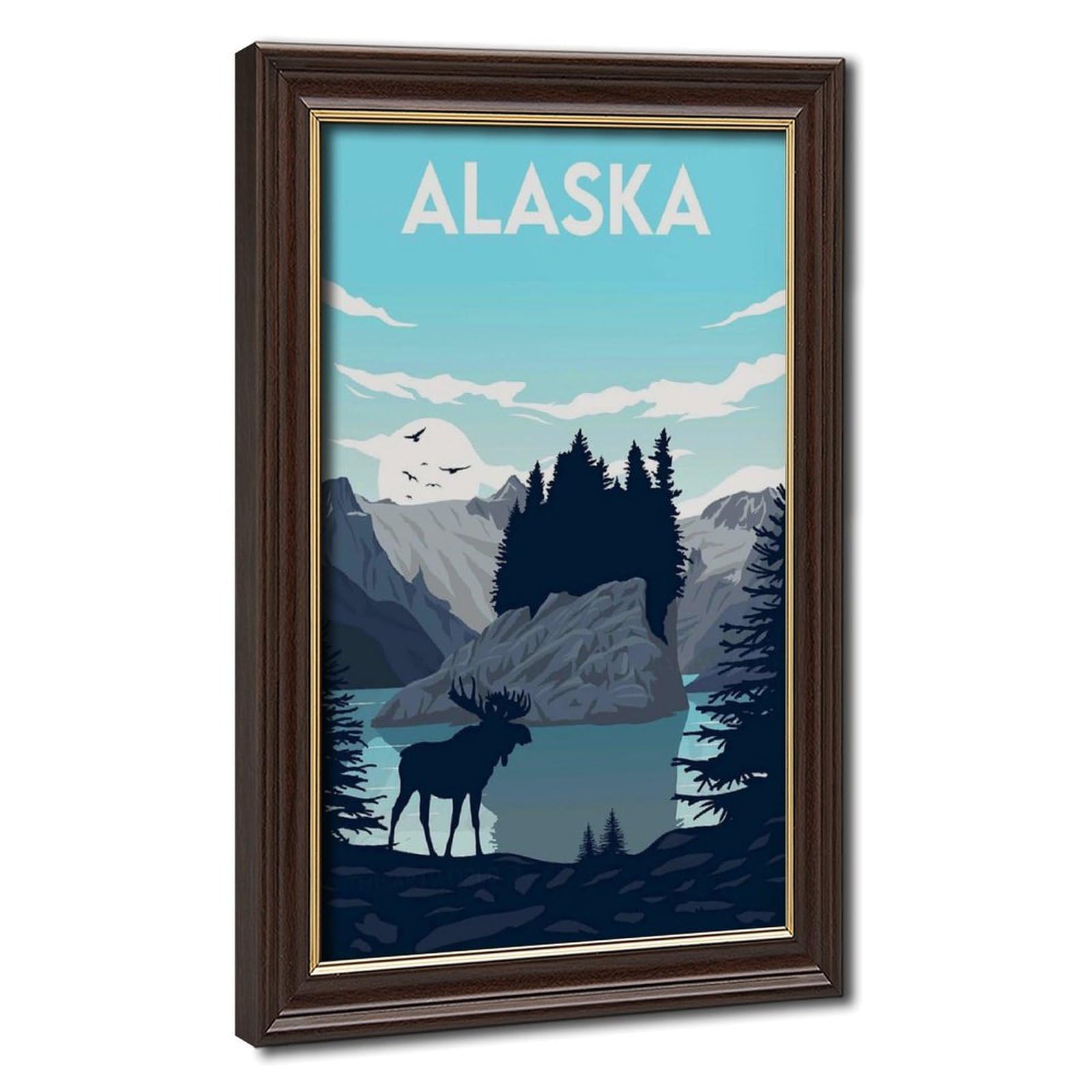 Bareronor Mokume Gane Frame-Style Alaska Poster Canvas Poster For Office Decor Gift