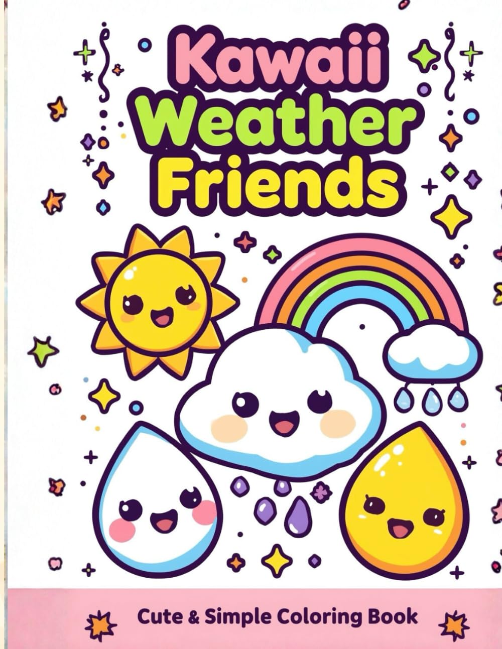 Kawaii Weather Friends: Cute & Simple Coloring Book