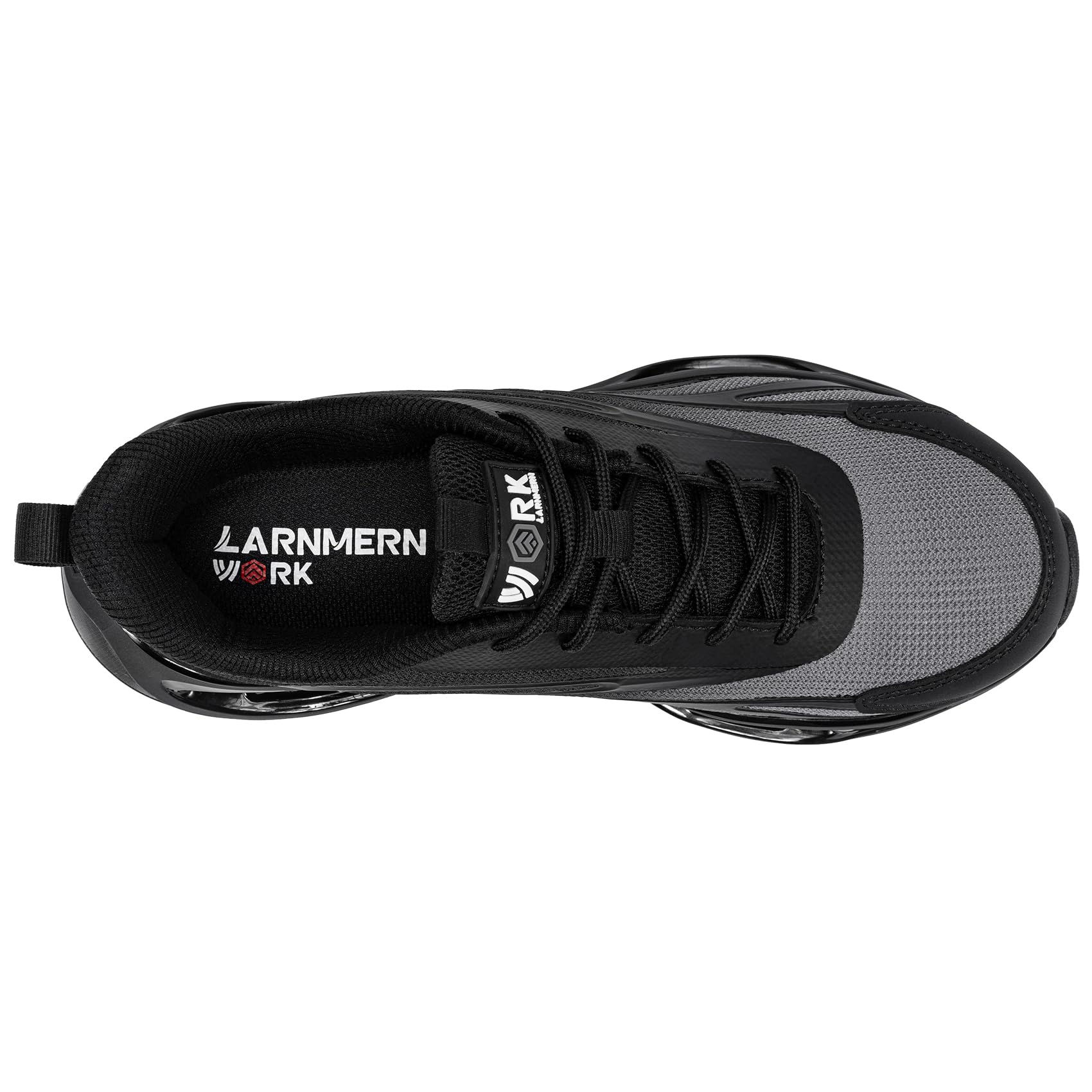 LARNMERN Zapatos de Seguridad Mujer Zapatillas de Seguridad Amortiguación Ligeros Comodidad Transpirabilidad Moda Zapatos de Trabajo(Gris,38.5EU)