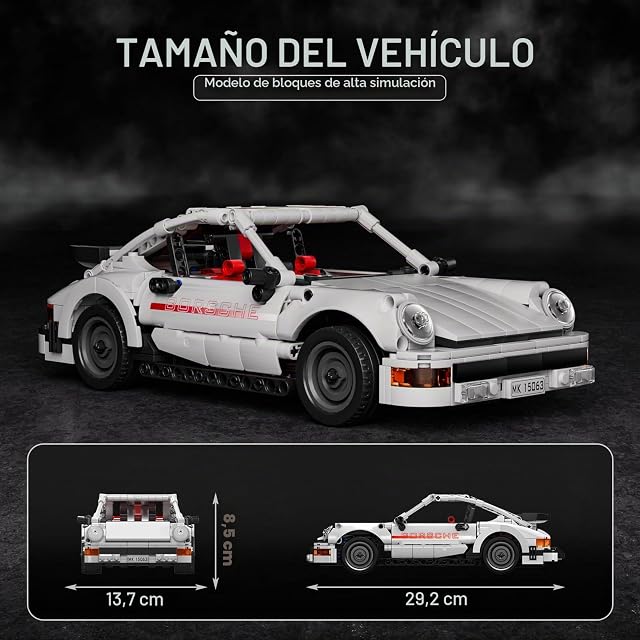 Foto 2 de 6 de Mould King 15063 Technik Speed Champion 911 Coche deportivo Bloques de construcción con motor de retroceso…