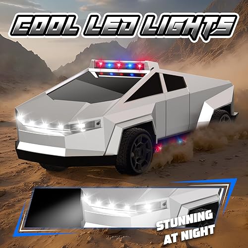 Miniatura 2 de Juguetes de coche a control remoto, camiones RC 122 de juguete para niños, auto RC con luz y espacio de carga, juguetes de vehículo eléctrico 4WD,