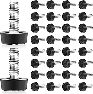 40 PCS M6 Thread Adjustable Furniture Levelers Screw in Threaded Outdoor Furniture Levelers Leveling Feet Screw Foot Levelers On Furniture Glide Leveling for Table, Chair, Furniture Legs