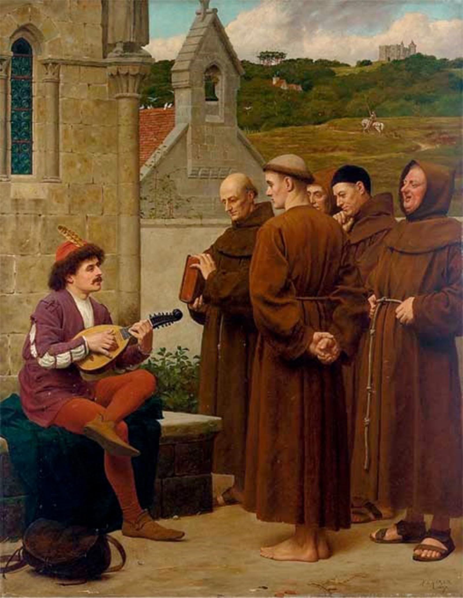 Serendipitp No Frame Abstract Painting Mural Print Picture Wall Decor Painting The Minstrel By Henry Stacy Marks Vintage Wall Artwork For Home Decor 60X90cm