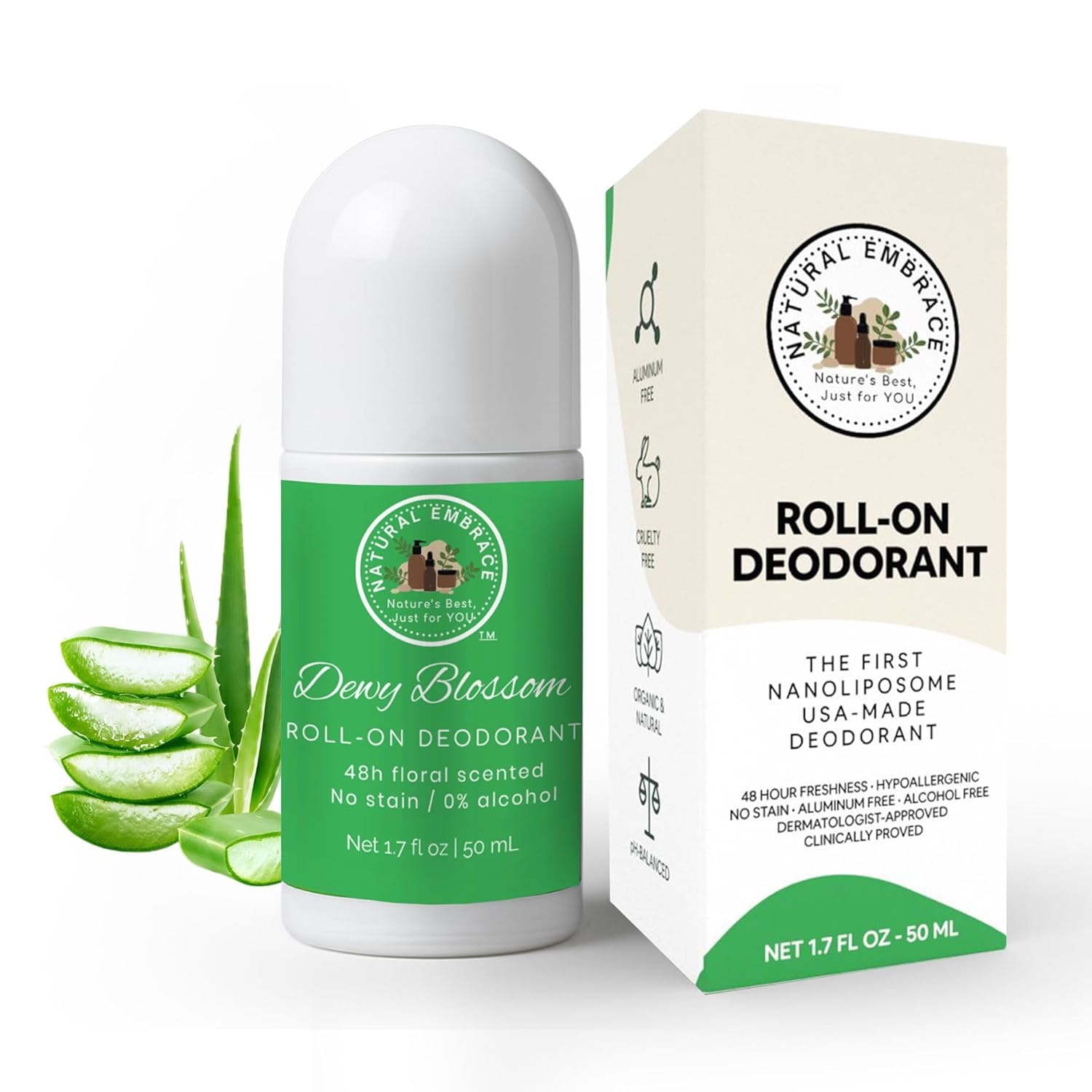 Natural Embrace Deodorant Roll On - 48 Hr Odor Control
