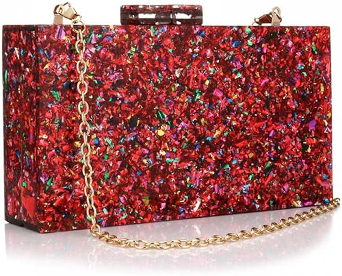 Gets Monederos y bolsos de mano de acrílico para mujer, multicolor, patrones geométricos, caja de embrague, banquete, bolso cruzado de noche