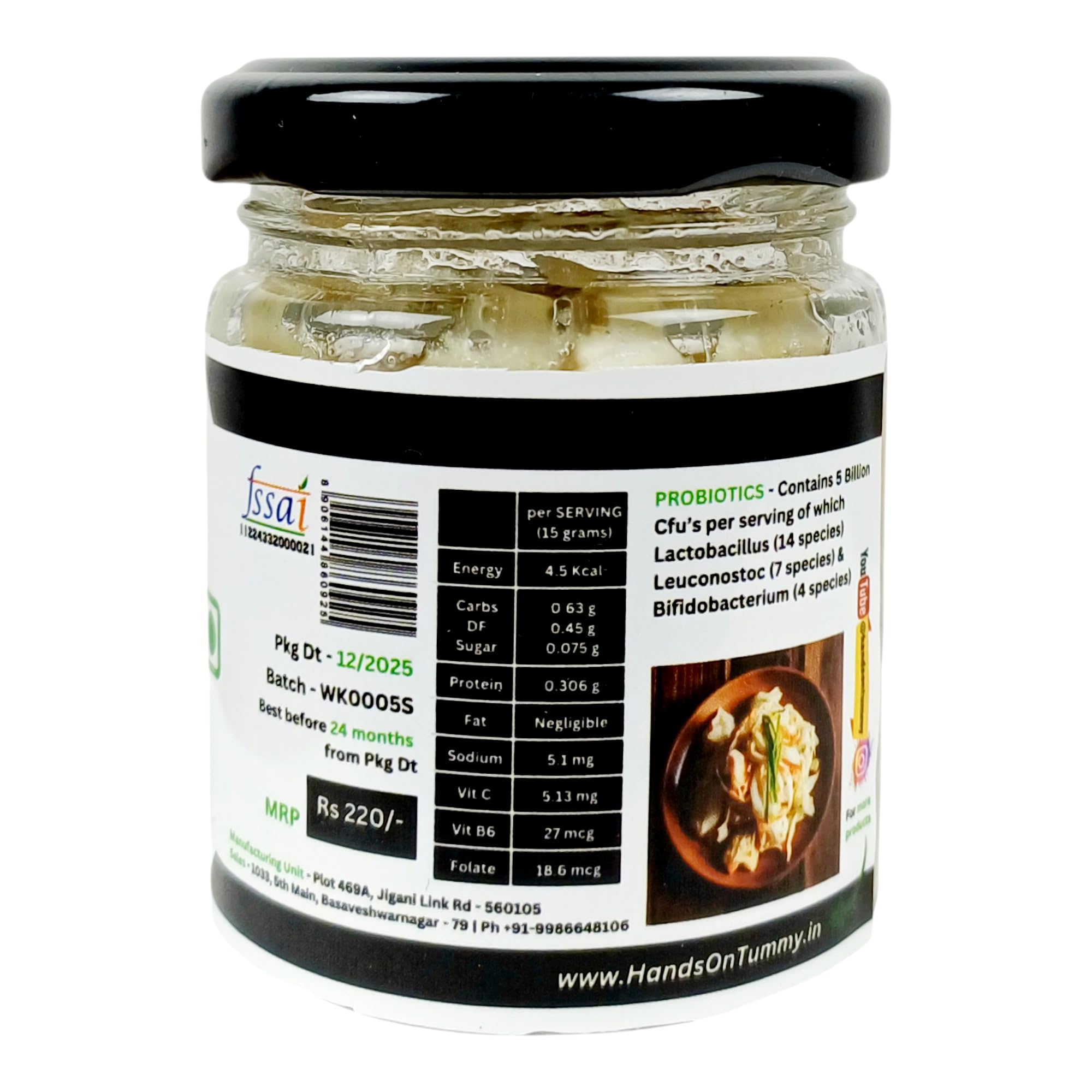 Hands On Tummy - White Kimchi | Probiotic Korean Cuisine | Vegetarian | Non Spicy (110 Grams) 1