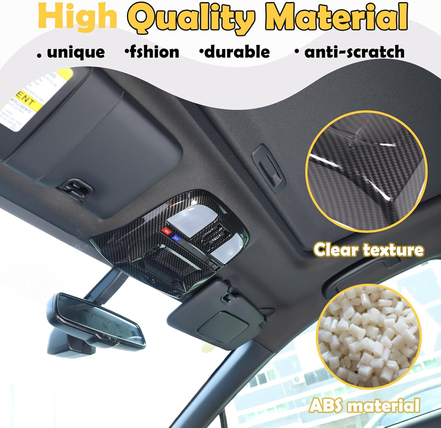 CHEAYAR Roof Reading Light Lamp Cover Trim Kit Compatible with Subaru WRX 2022 2023, Inner Front Reading Light Frame Decoration, Auto Interior Roof Lamp Panel Cover Accessories (Carbon Fiber Pattern)