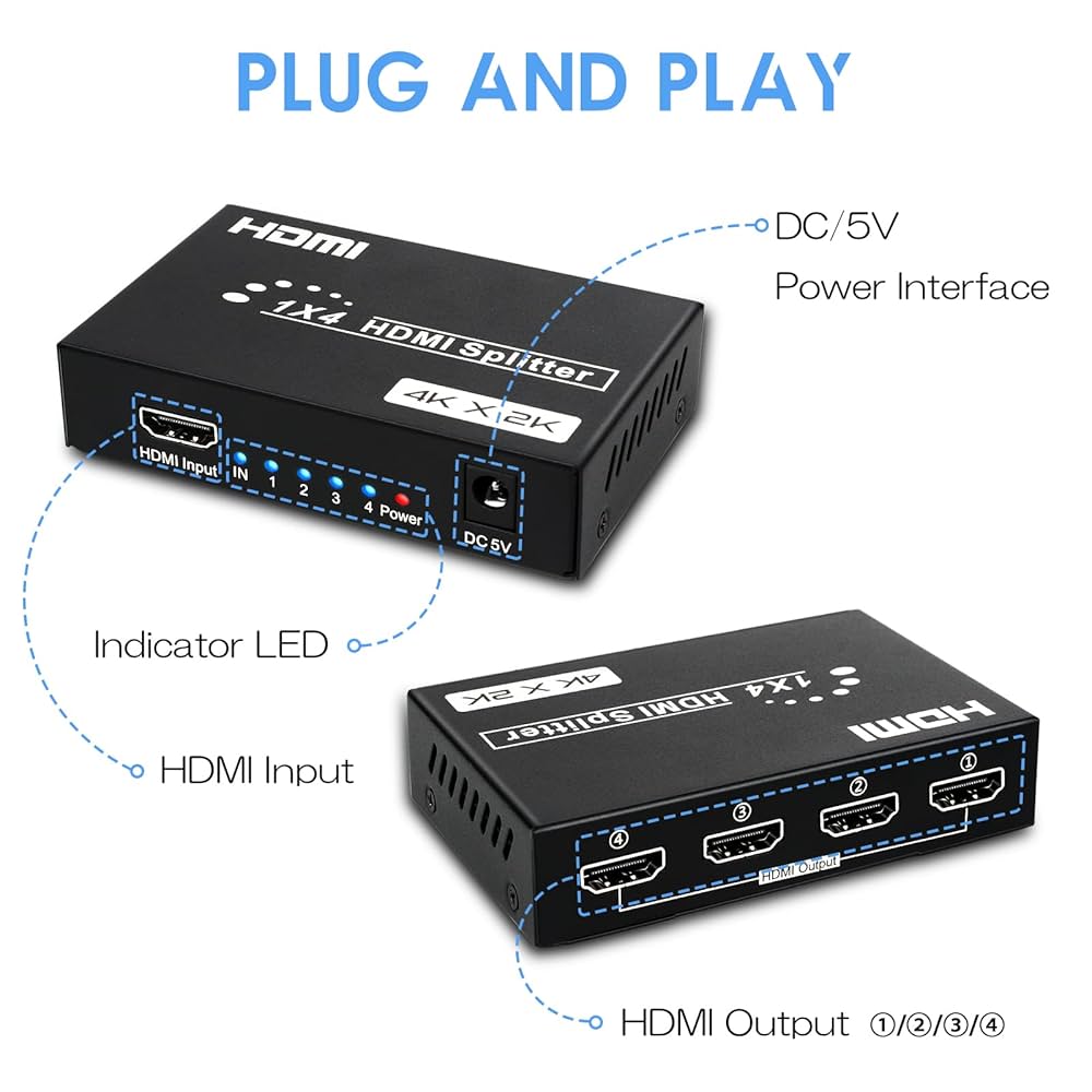 その他 Gefen Ultra HD 4K 1:4 HDMI Splitter EXT-UHD600-14 Ultra HD 600 MHz 1:4 Splitter for HDMI w/ HDR