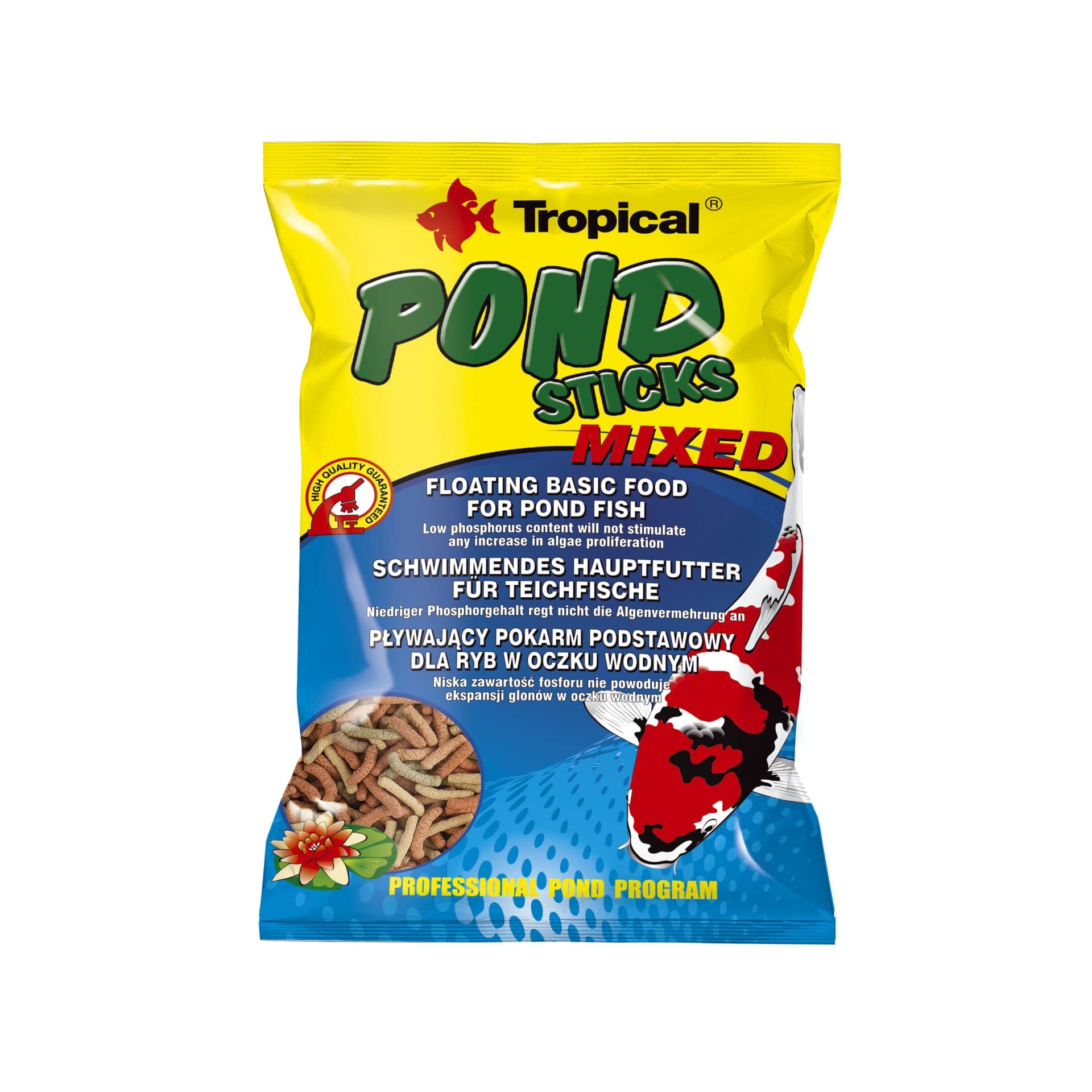Tropical Pond Sticks Mixed 1000ml / 90g - Alimento Flotante básico para Peces de Estanque, bajo Contenido en fósforo no favorece la proliferación de Algas
