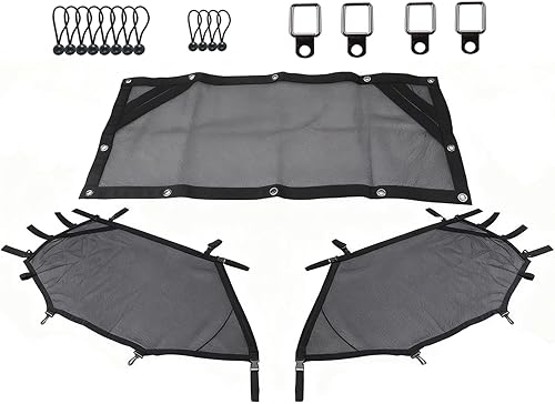 Red para Ventana de ATVUTV Protector de Malla para Jaula Trasera Enrollable + Derecha + Izquierda Cubierta de Red Protectora de Sombra para Ventana