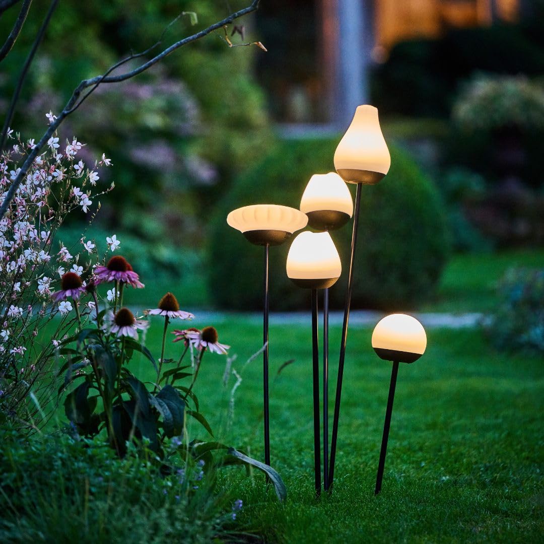 Lumix® Solar Flowers 1x Solarleuchte für Außen Garten von Krinner innenliegendes Solarpanel, IP44, Auto EIN/AUS mit RGB, Auto Change und neutralem LED Licht, Gartenleuchte Tulip 1 Stück