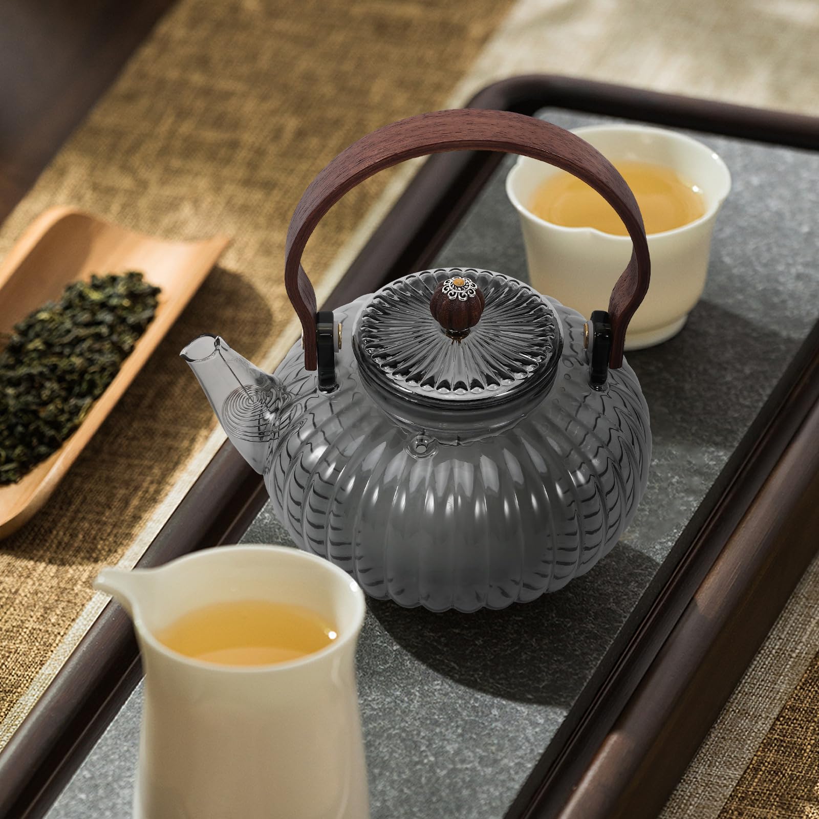 ULTECHNOVO Tetera de Vidrio con Asa Cómoda y Capacidad de 800ml para Té Suelto, Diseño Simple y Elegante Adecuado para Oficina y Hogar