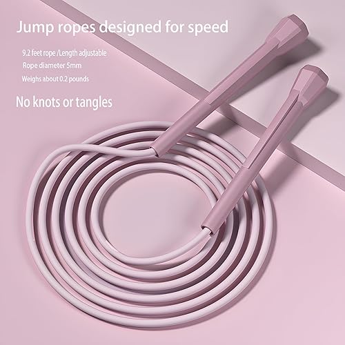 Miniatura 3 de Sufeasdf Cuerda de saltar para niños, cuerda de saltar de velocidad para niños de 8 a 12 años, ligera, sin enredos, ajustable, perfecta para niños