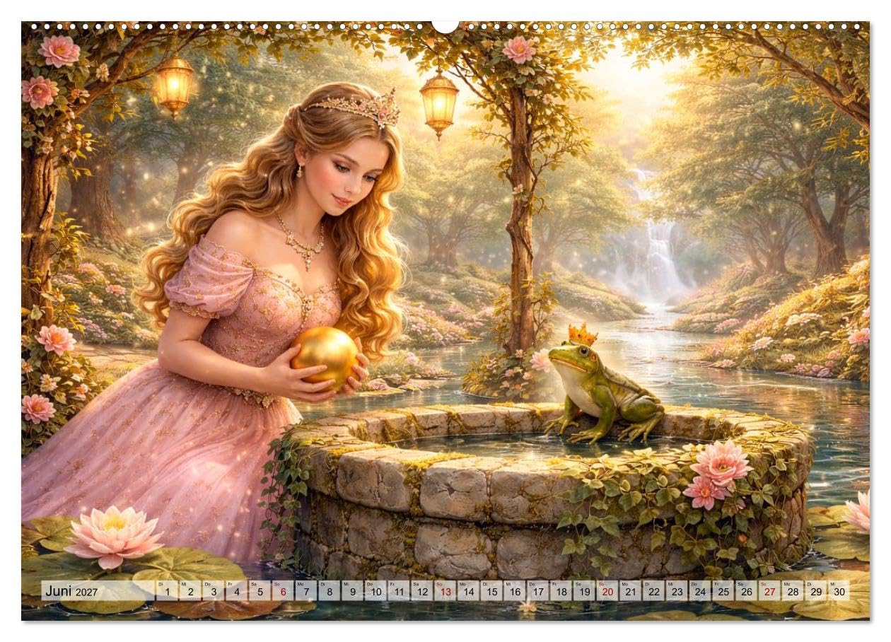 Mein großer Märchenkalender (Wandkalender 2027 DIN A2 quer), CALVENDO Monatskalender: Eine Reise in die magische Märchenwelt mit KI (CALVENDO Kunst)