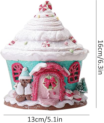 Miniatura 6 de MOTUZP Adornos navideños iluminados para casa de jengibre, decoración de casa de jengibre con luz LED, adornos colgantes de casa de caramelos,