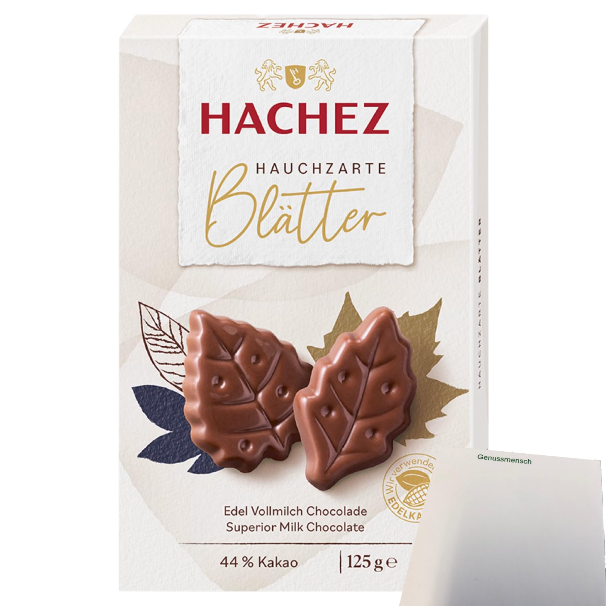 usy Bundle für Hachez Schokolade Hauchzarte Blätter Edel Vollmilch VPE (8x125g Packung) + usy Block