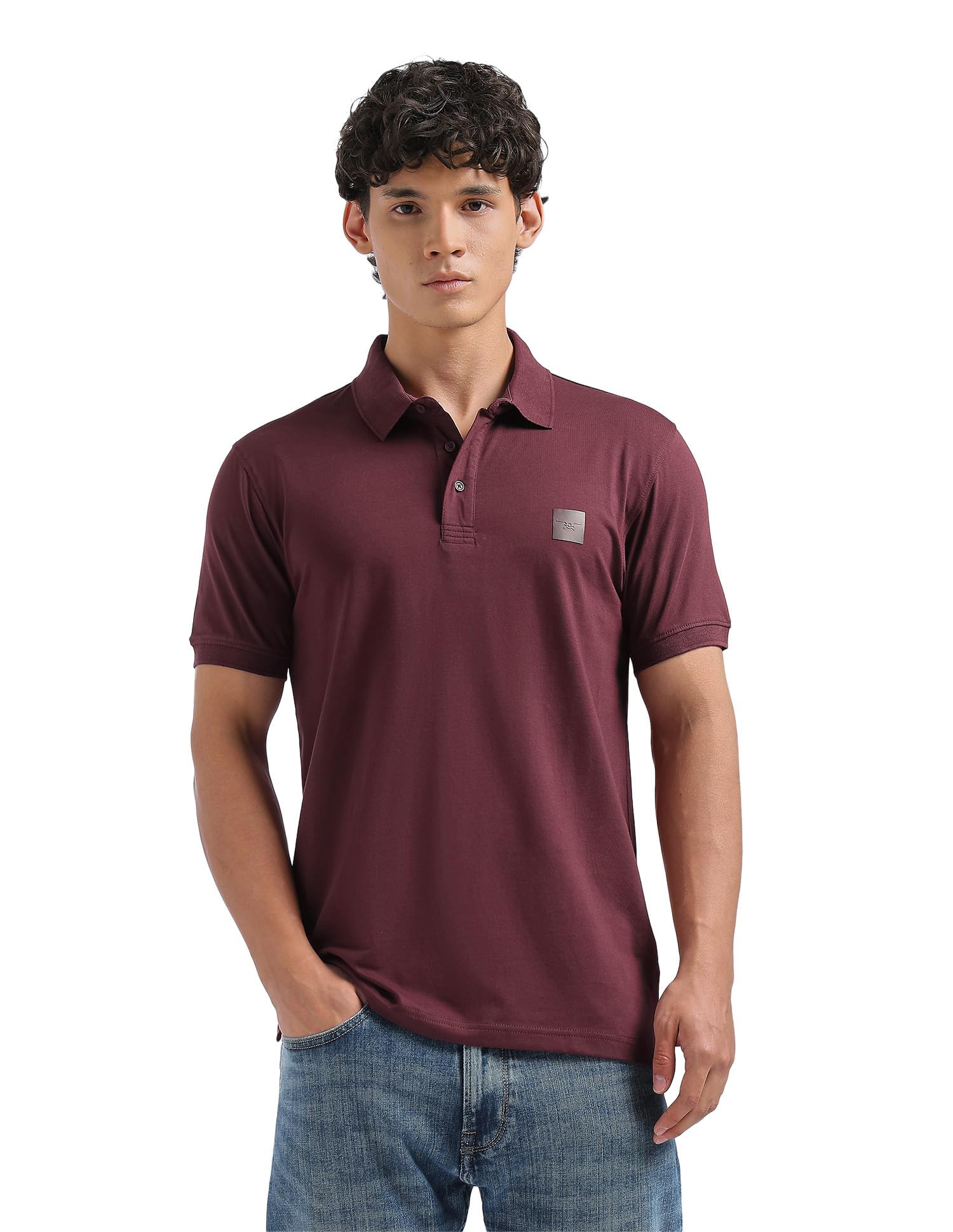 flying machine Men's Regular Fit Polo T-Shirt | Solid Pattern-picture-27