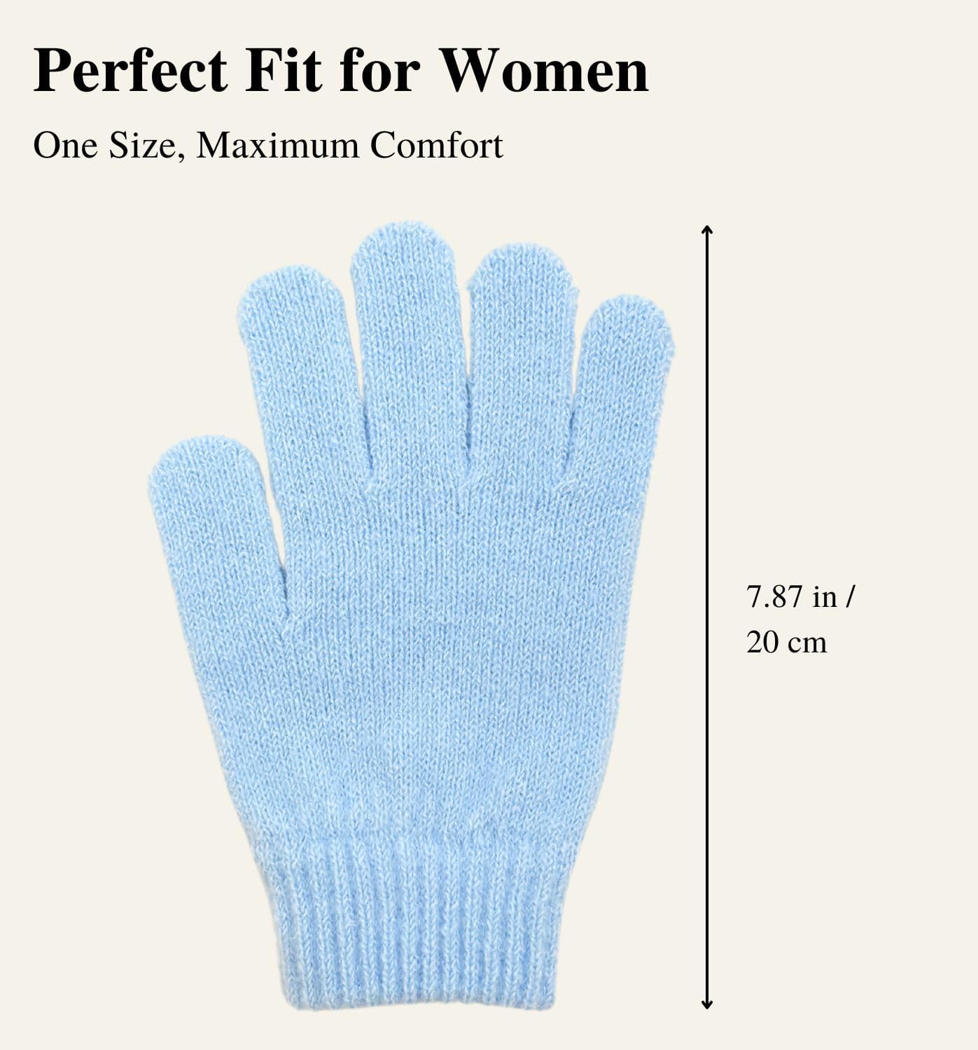MDSTYLE Magic Knit Gloves for Women Cold Weather Winter Solid Color for Daily Sports Workout Runnging Jogging Full Finter
