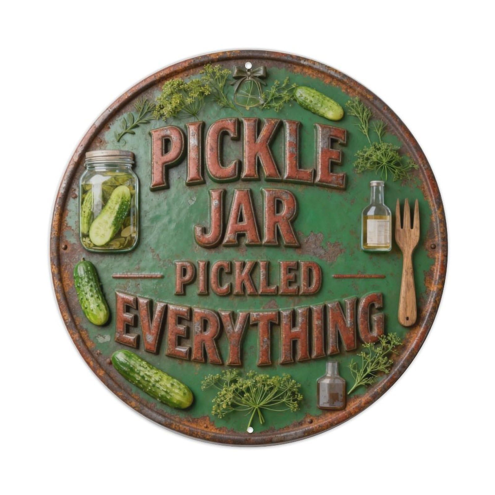 PICKLE JAR PICKLED EVERYTHING Metal Tin Sign Plaque