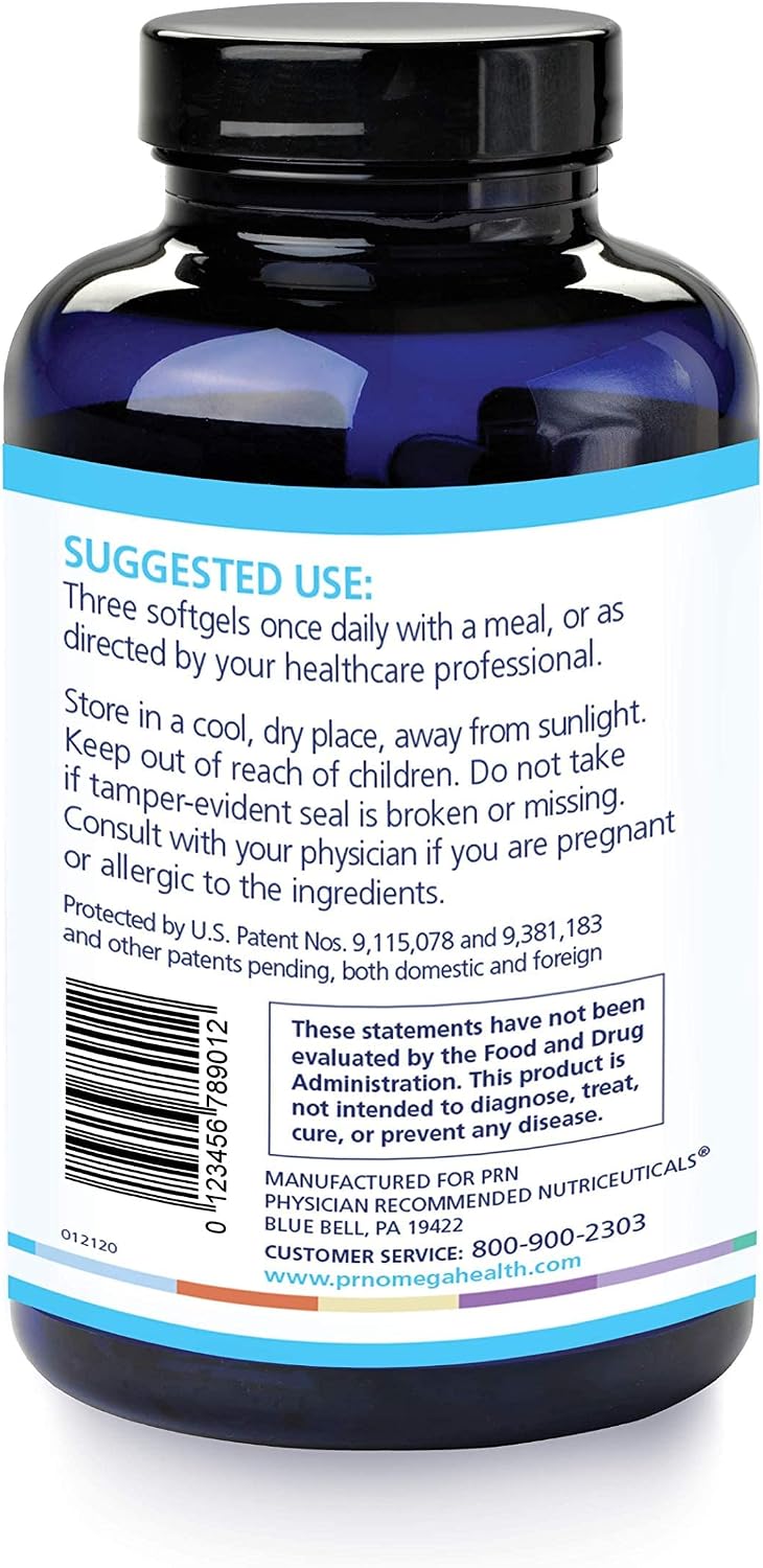 PRN De3 Dry Eye Omega 3 Fish Oil –Support for Eye Dryness - 2240mg EPA & DHA Supplement in Natural Triglyceride Formula – New & Improved Formula for Healthy Eye Care-3 Serving per Day, 3 Month Supply