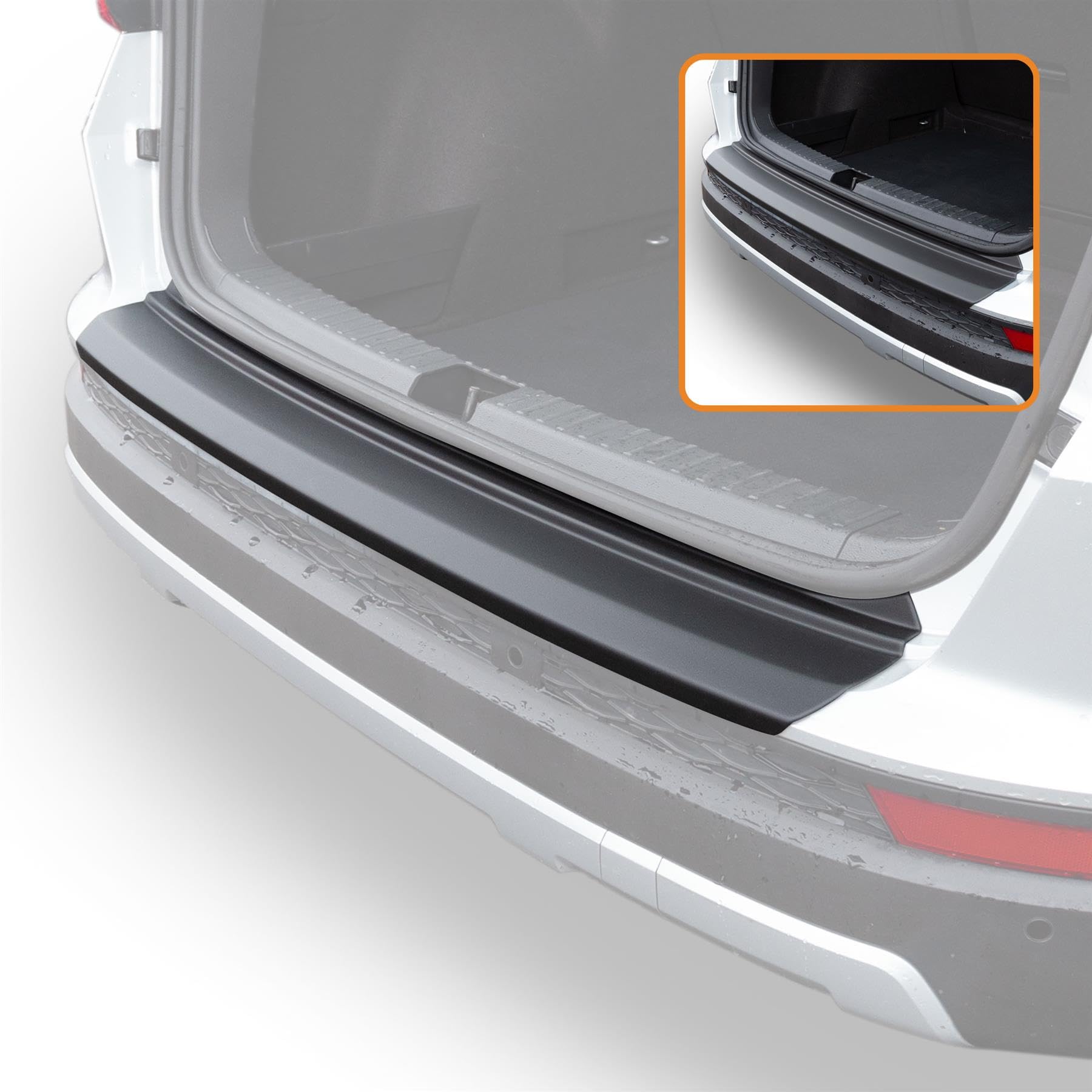 Travall Car Boot Bumper Protector Compatible with Seat Ateca (2016-Current) - Vehicle-Specific Black Smooth Plastic Bumper Protection Against Scuffs and Scratches