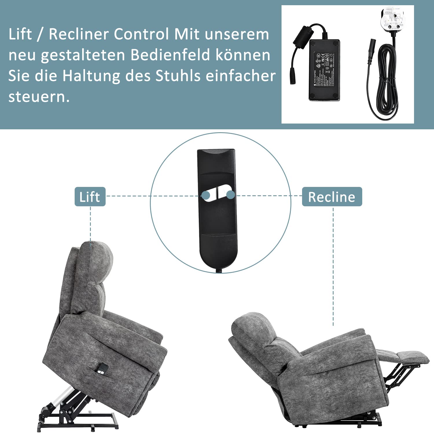 BTM Power Lift Recliner Chair for Elderly Sofa Electric Riser Recliner