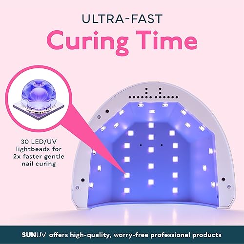 Miniatura 4 de SUNUV Lámpara de uñas LED UV, luz de gel para esmalte de uñas, secadora UV con 3 temporizadores SUNone White