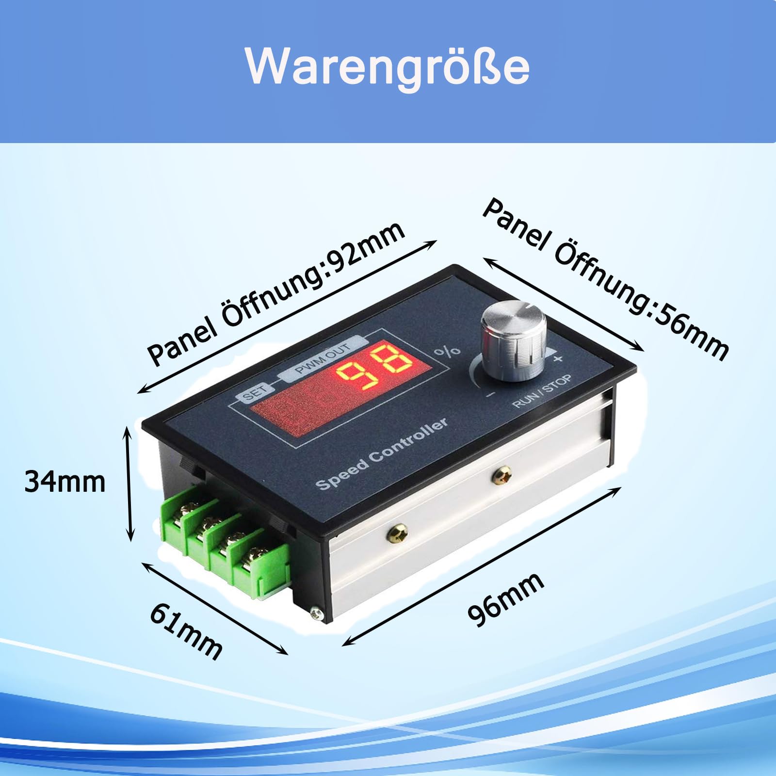 PWM Motordrehzahlregler, 6-60V 30A DC Motor Drehzahlregler, Motordrehzahlregler mit LED Numerische, Geschwindigkeit Einstellbarer Stufenloser Regler Motor Drehknopf