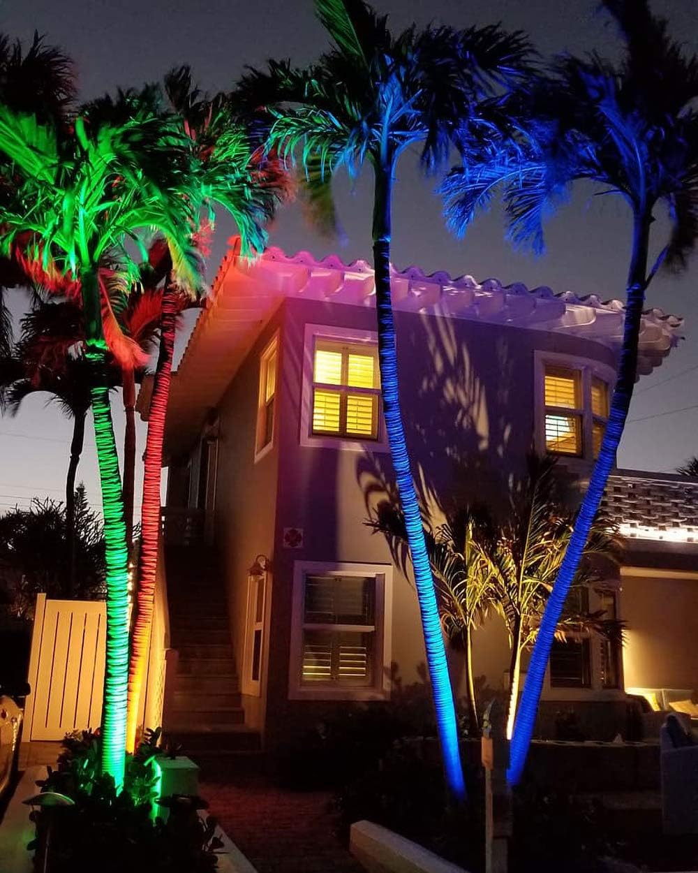 Exclusive Discount 60% Price VivaColor RGB LED Landscape Light KIt, APP Controlled, Waterproof, 24v 12 watt Each. Timer, Dimming, Music Sync Programs. Perfect for Highlights, Holidays, Atmosphere.